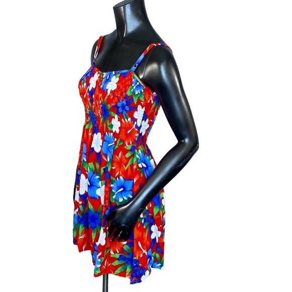 Floral Sleeveless Mini Sundress Beachy Coverup Womens Size XS Colorful Print - Picture 2 of 3